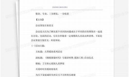 公司会议策划方案_公司会议策划方案范文