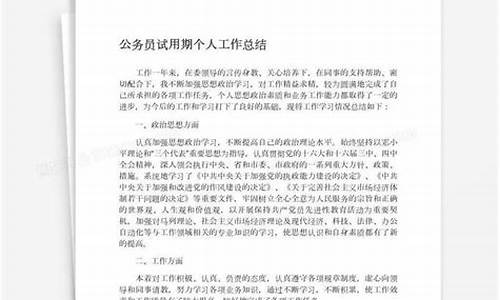 公务员工作个人总结_公务员工作个人总结200字